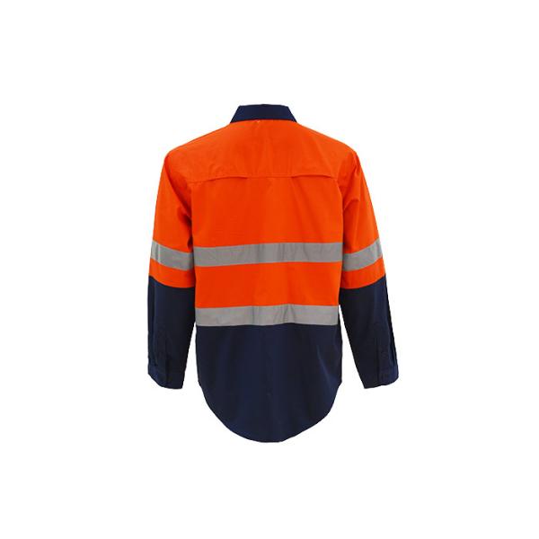 Contrast Colors Hi Vis Waterproof Workwear , Comfortable Safety Work Shirts