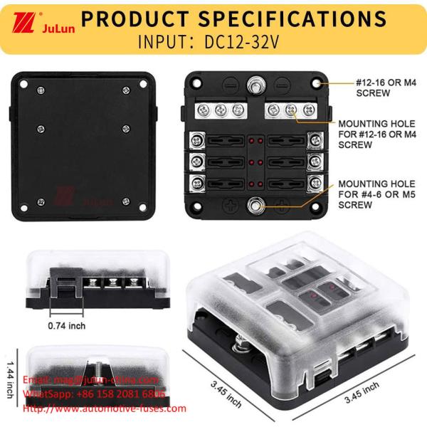 ANS/MIDI 30A-500A Manual Reset Circuit Breaker For Automotive Plastic/Nylon Housing