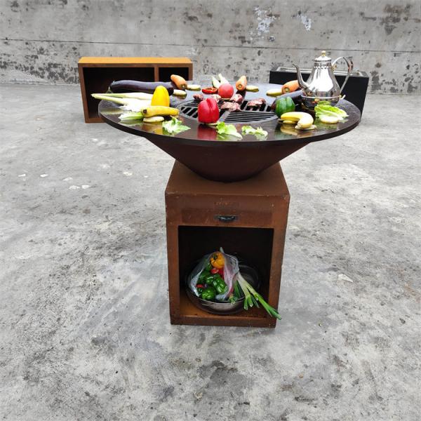 CE 10mm Steel BBQ Grill Corten Backyard Cooking Grills Wood Burning