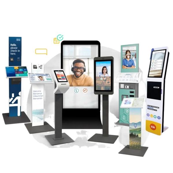 MJK 55 Inch Interactive Kiosk Touch Display Floor Standing Video Wall Advertising Screen for Indoor Self Elevator Airport