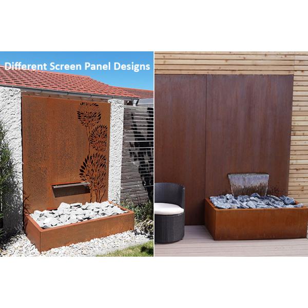 фонтан 1500x1000x600mm деревенский Corten стальной с лазером отрезал панель экрана