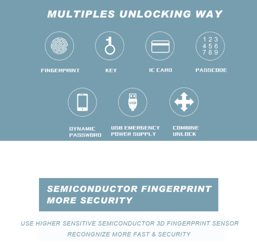 Smart Electronic Lock Fingerprint Durable Eco-Friendly Anti-Theft Design 5050 Body Aluminum Alloy Tuya Compatible Password