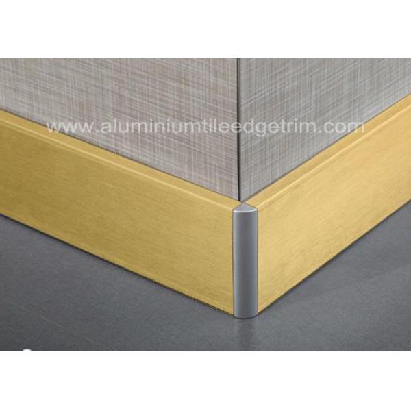 Gold Brushed Metal Skirting Trim , Aluminium Skirting Duct For Hotel And Office