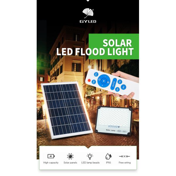 безопасностью света стены СИД светов потока 200watt 100w Ip66 лампа солнечной солнечной на открытом воздухе солнечная