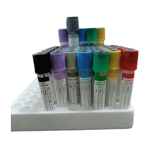 Tubo de ensaio ESR para coleta de sangue a vácuo Vidro descartável PET EDTA Gel simples Heparina