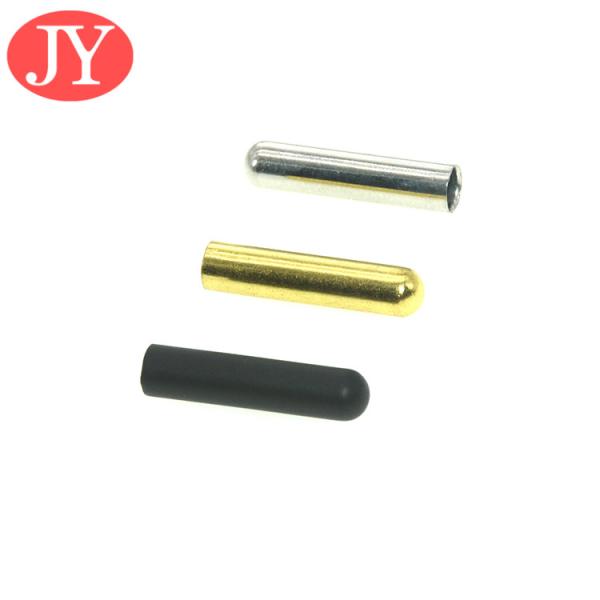 jiayang fashion customized logo metal tips metal aglet draw cord end aglet for hoodies