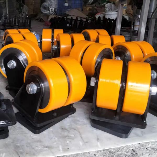 L'unité centrale de la capacité 5000KG roule l'unité centrale en acier de roulettes résistantes superbes oranges pivotantes larges de roue