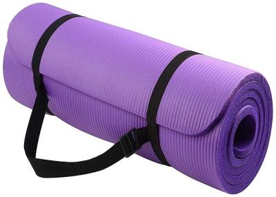 High Density Yoga Exercise Equipment Anti  Tear NBR Yoga Mat With Carrying Strap