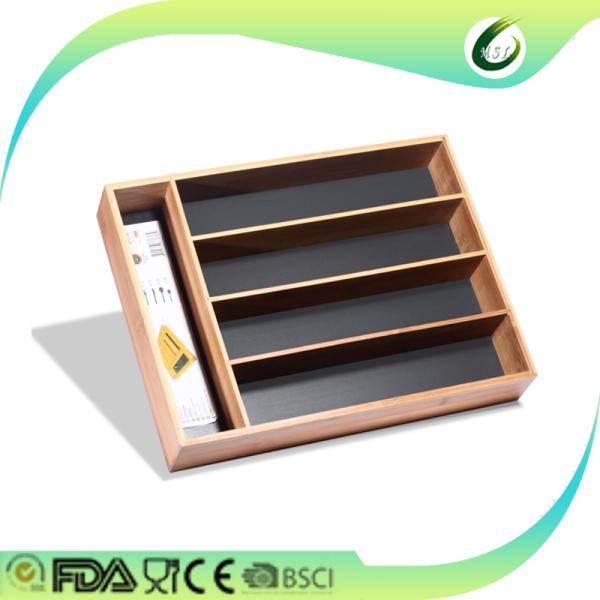 Natural Color Bamboo Kitchen Supplies Wooden Cutlery Inserts For Kitchen Drawers