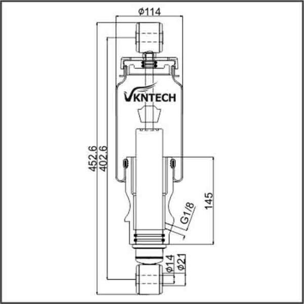 1075076  FH12 Gas Filled Spring 717269602 Rear Air Shock Absorbers VKNTECH 1S5076