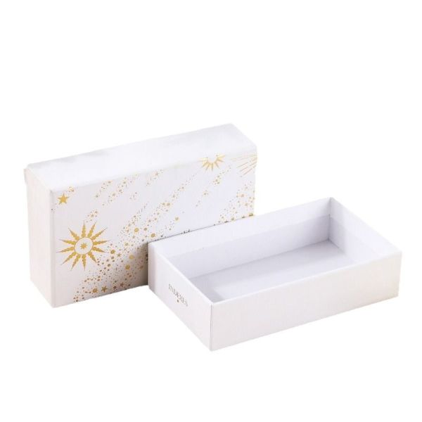 Cosmetic Drawer Box Premium Skincare Gift Packaging Heaven Earth Lid Design Gold Foil Stamping Custom Printed Luxury Presentation Box