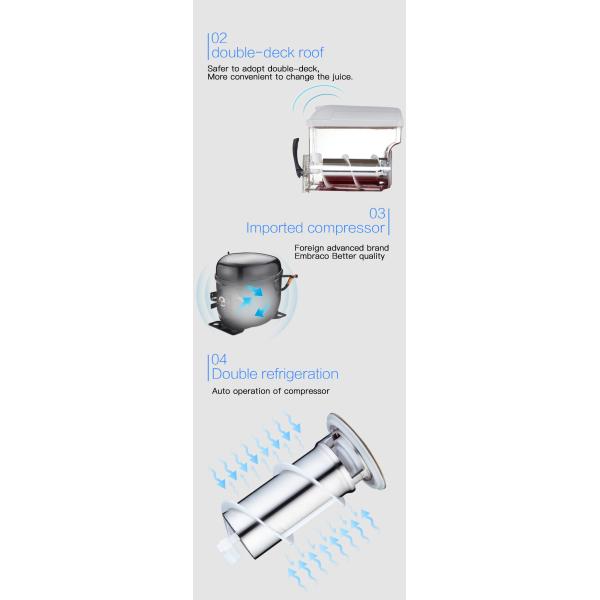 Industrial Size 620*670*840mm Automation Slush Machine with 2 Tank Slush Ice Machine