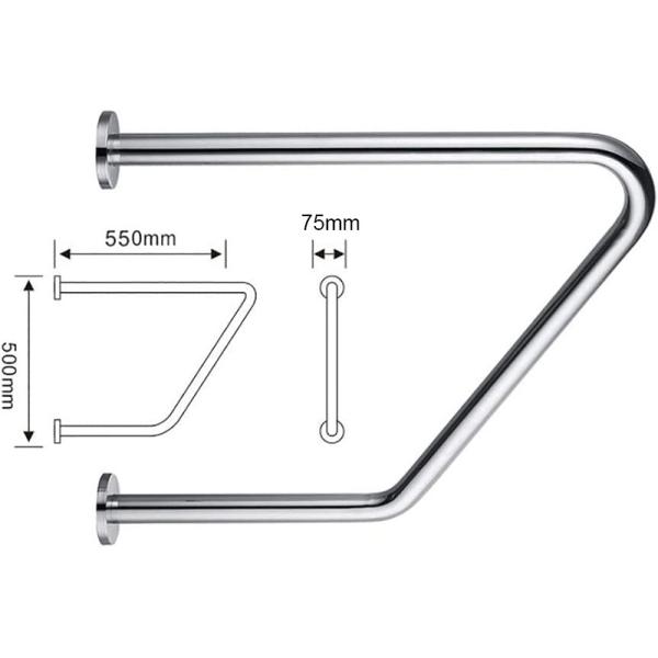 Non Slip Shower Stainless Steel Grab Bar 22 Inch U Shaped With Mirror Polishing