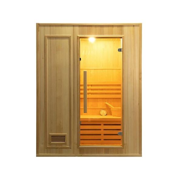 Home Small Wooden Traditonal Steam 2 Person Sauna With 3KW Electric Stove