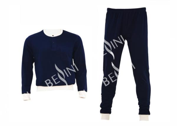 Custom Design Warm Mens Luxury Pyjamas Set Long Sleeve Long Pants