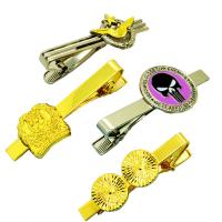Homens Metal Tie Bar Clip Set Vintage com cor Rosa Ouro Custom Logotipo