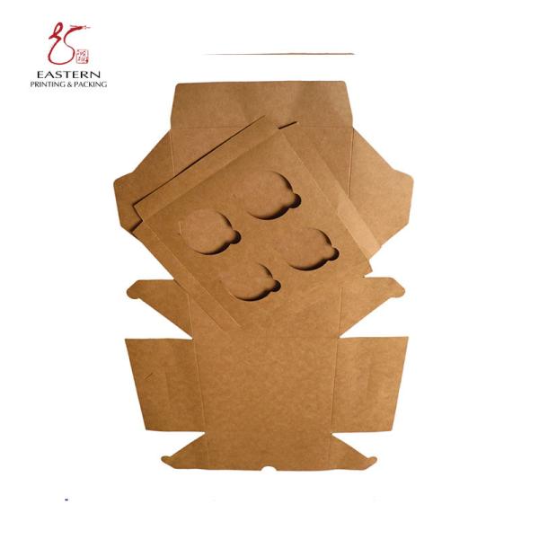 A caixa de papel do queque da dobradura 350gsm 4, queque do papel de embalagem encaixota a polegada 8*8*4
