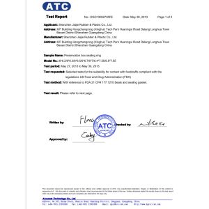 Shenzhen Jiajie Rubber & Plastic Co., Ltd. Certifications