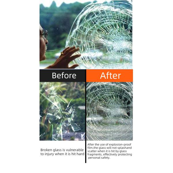 4 8 24mil PET Car Windshield Armor Safety Window tint Glass Protection Film Explosion Proof windshield protection film