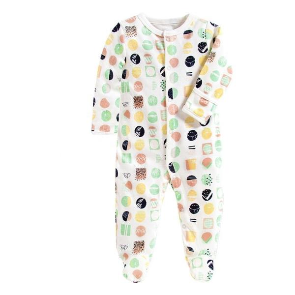 In stock Fold Hand and Snap Feet Design 100% Cotton Baby Romper Jumpsuit Baby Onesie Pajama
