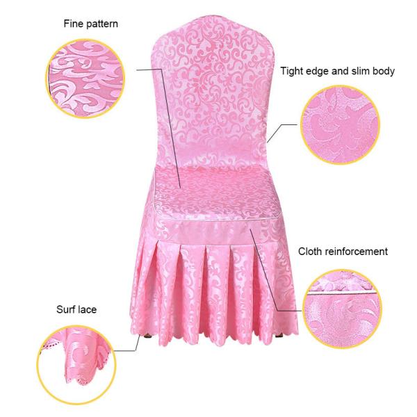 Jacquard Polyester Hotel Wedding Banquet Chair Covers