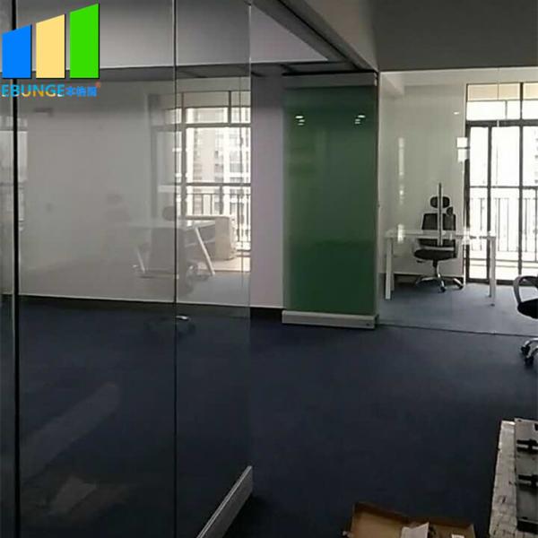 Unframed Glass Doors Sliding Partition Walls Frameless Aluminum Glass Partition Folding Door