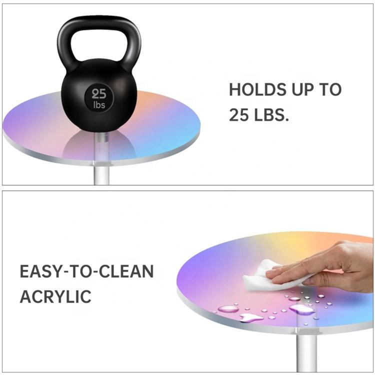 Simple Creative Coffee Table Transparent Acrylic Round Modern Design Easy Assembly Furniture Decoration for Living Room