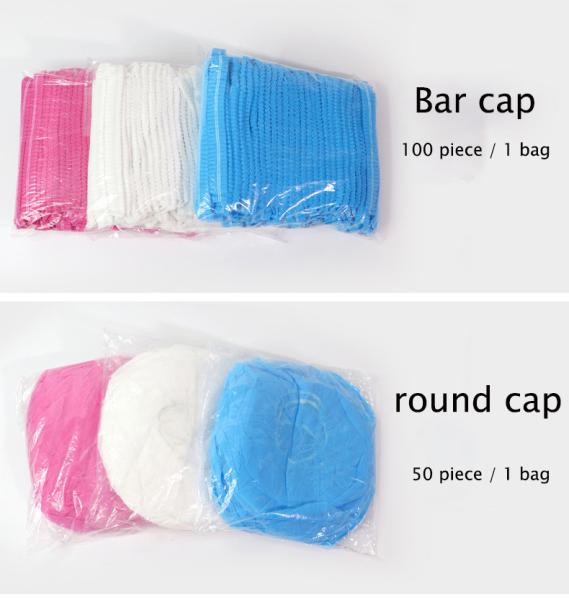 Pink Green 250gsm Round Suigical Disposable Bouffant Cap
