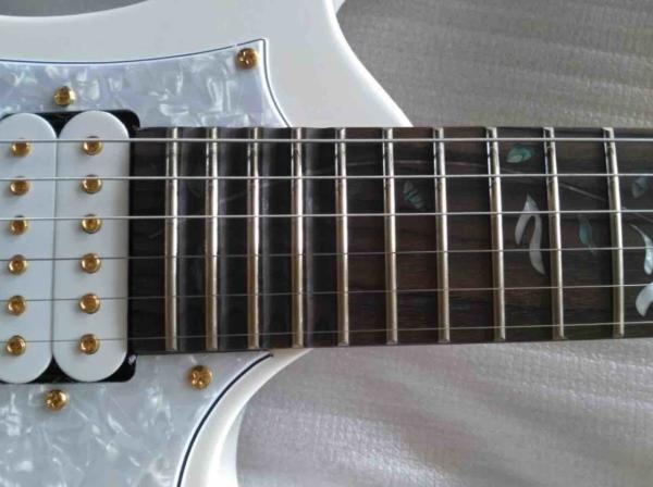 Custom Snow white electric guitar vine fretboard inlays 21 to 24 frets deep scalloped Guitar free shipping gold hardware