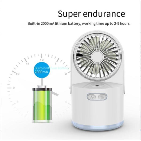 USB Rechargeable Table Fan for Home Office Foldable Desk Fan Misting Rechargeable