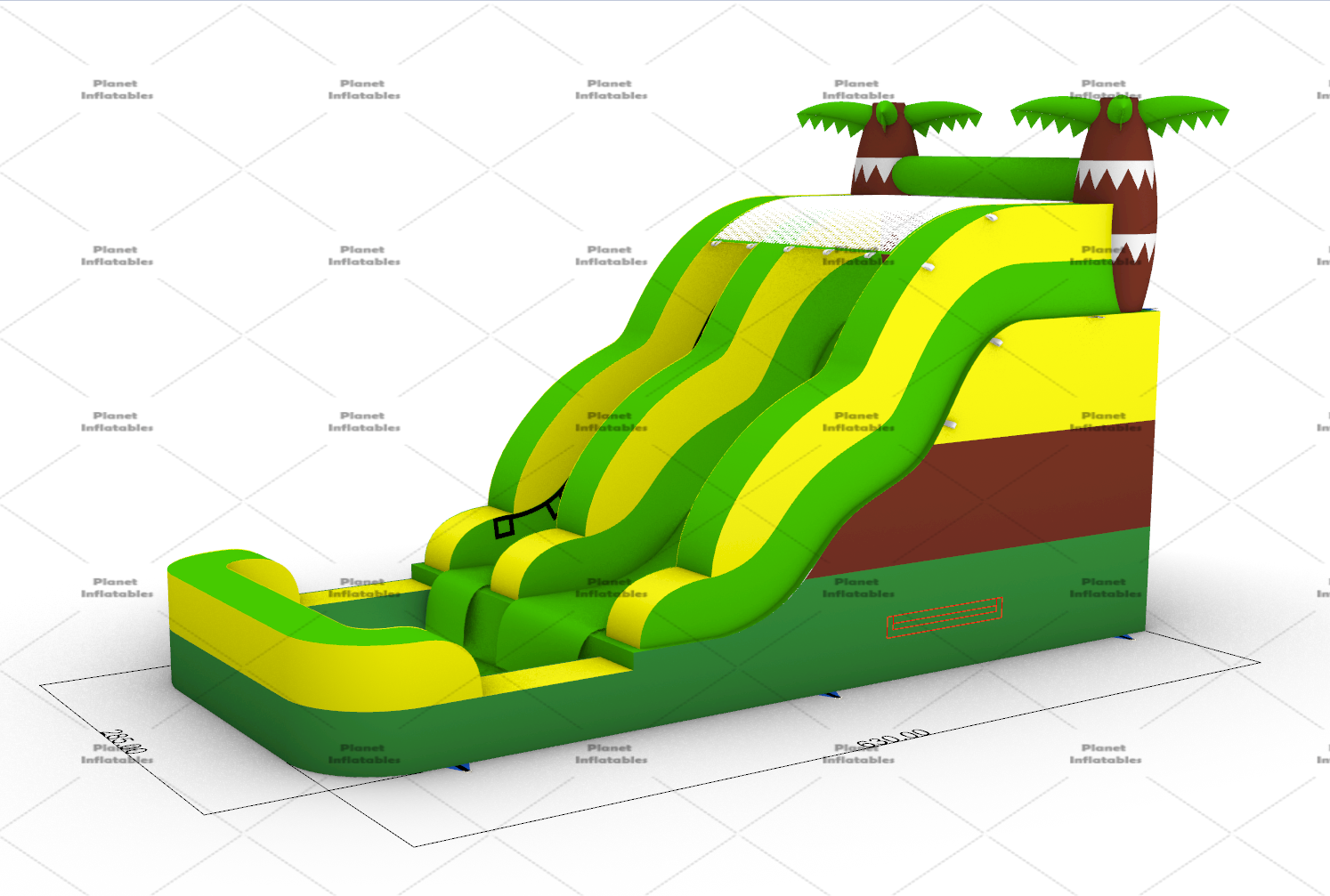 Custom Kids Palm Tree Mini Inflatable Slip and Slide Water Slide With Pool for Backyard Fun