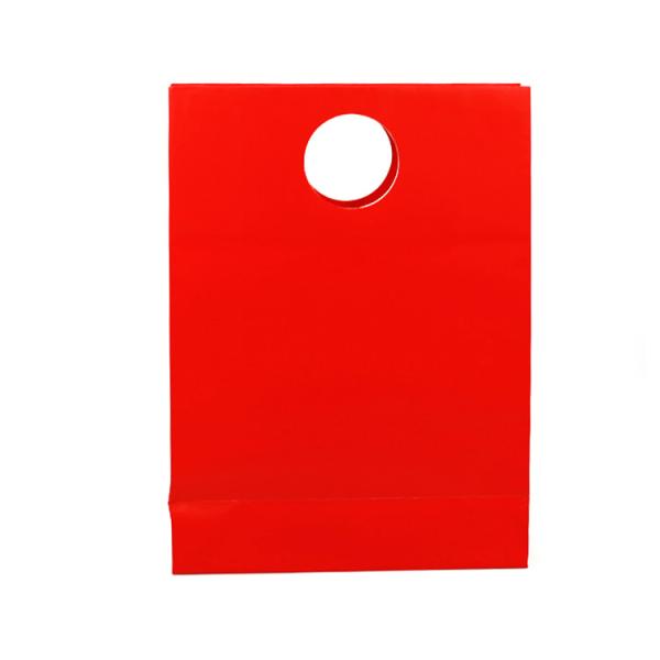 Red paper bag tea packaging gift die cut handle ivory paper bag
