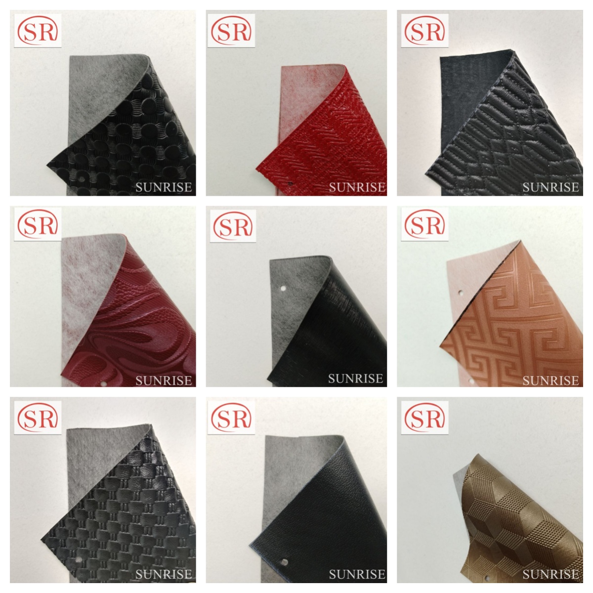 Faux Leather Fabric PU Leather Fabric Knitted Process for Shoe Leather Fabric