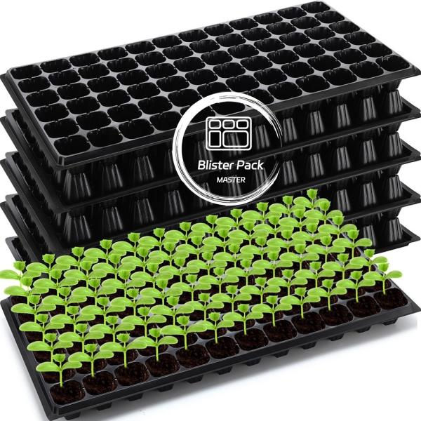 Versatile Garden Plastic Seedling Trays 50 To 128 Cell PET plastic germination trays
