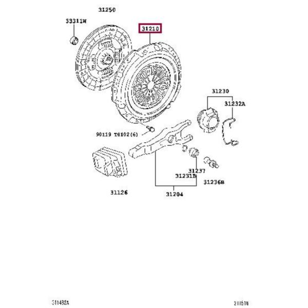 31210-0K190 Clutch Cover Assy 31210-0K050 31210-26090 For TOYOTA KUN25 KUN35