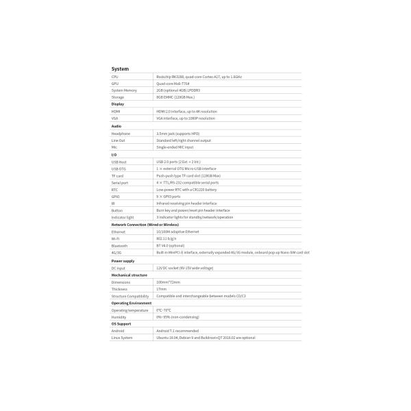 C3 Smart Minicomputer Board 1x внешний интерфейс OTG Micro-USB с портами USB 2.0 (2 Ext. + 2 Int.)