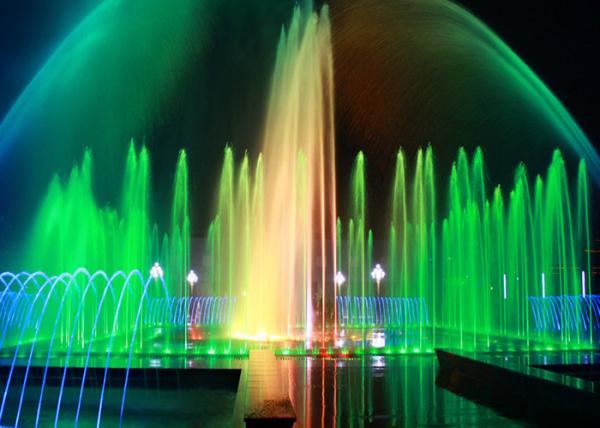 Outside Electric Digital Water Fountain , Light And Music Fountain Large Scale