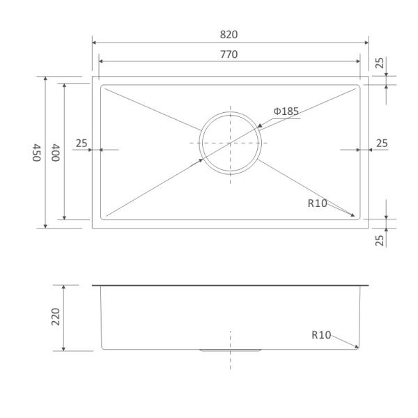 Gold Brushed Coloured Stainless Steel Sink 32 1/4  Undermount Kitchen Sink 82x45