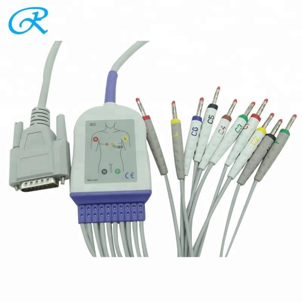 Кабель машины Pin Ekg Nikon Kohden Edan Mortara 15 терпеливый