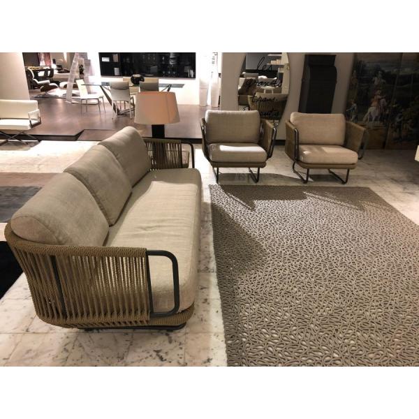Custom Garden Outdoor Patio Furniture Rattan Rope Sofa with Quick Dry Foam in Garden