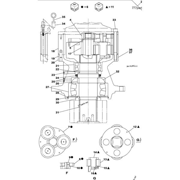 KUC10020 KUP0048 Excavator Swing Reduction GEAR CX800 Swing Gearbox For Case