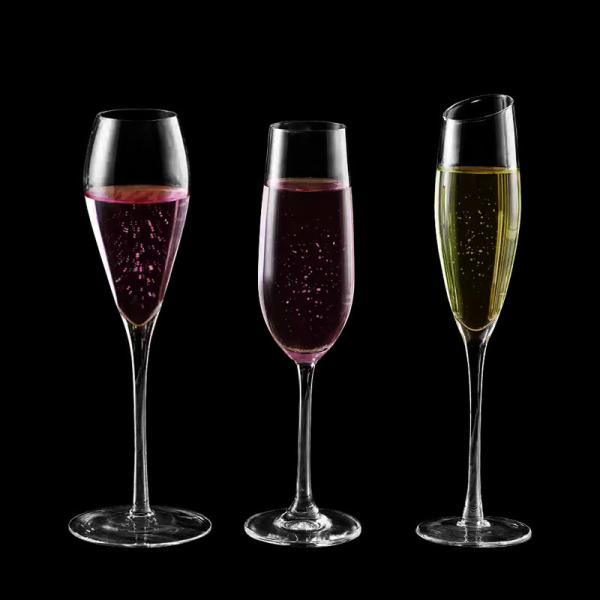 Clear Bulk Glassware Hand-Blown Crystal Champagne Flutes 7.5oz (Set of 6) for Hospitality/Gifting