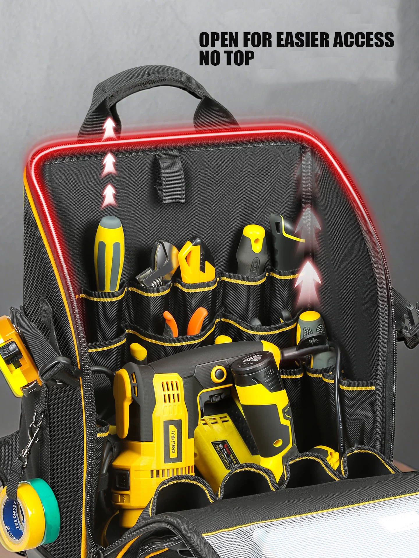 New Heavy-Duty Electrician Backpack Large Capacity Tool Backpack for Home Repair