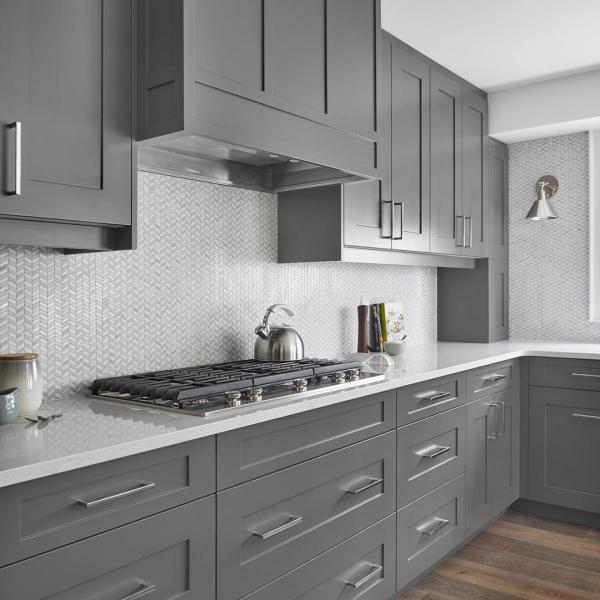 Classical Solid Wood Grey Shaker Kitchen Cabinets Sets For Room Furniture