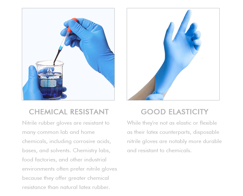 Chemical Resistant Nitrile Disposable Hand Gloves Multicolored Medical Powder Free Gloves