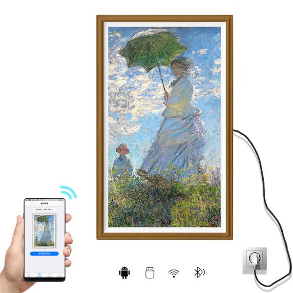 Tevê grande da polegada fixada na parede HD do Lcd 49 do quadro da foto de Wifi Digital para a propaganda