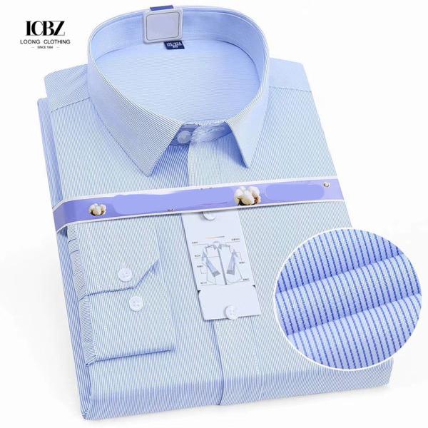 Long-sleeved Slim Business Dress Shirt Free Professional Fairly Used Glossy for Adult Men