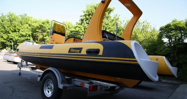 Large Rear Cabin Inflatable Rib Boat Korea PVC With Double Engines Plate