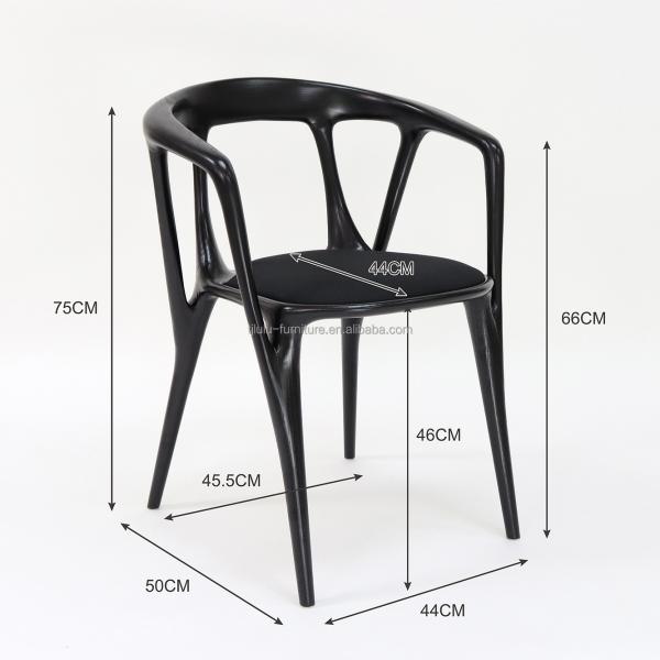 2024 Vintage Nitrolacquer Finish Madera Artística Muebles personalizados Tejido Tapicería Silla de comedor para restaurante