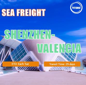 Shenzhen China To Valencia Spain International Sea Freight Services 29 Days